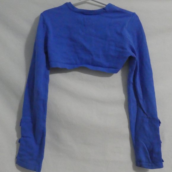 CHILDREN'S PLACE | small 5-6 | Blue Cardigan Shawl | Bow Design on Sleeves - Picture 2 of 12